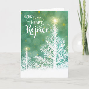 Jedes Herz freue sich Winter-Pine religiös Feiertagskarte
