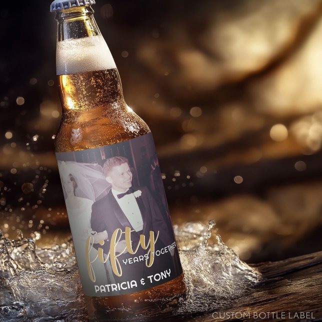 JEDES JAHR - 50. Hochzeitstag & Foto Bierflaschenetikett (Custom Party Beer Label - Wedding Anniversary)
