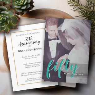 JEDES JAHR - 50. Hochzeitstag & Foto Einladung