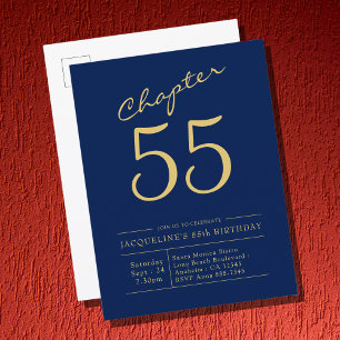 Jedes Jahr blauer Gold-Script zum Geburtstag Einladungspostkarte