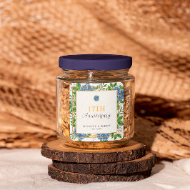 Jedes Jahr blauer Hydrangea Hochzeitstag Quadratischer Aufkleber