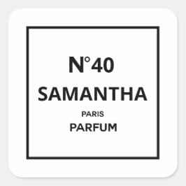 JEDES JAHR Designer Parfüm Flasche Geburtstag Quadratischer Aufkleber