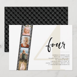 Jedes Jahr | Einfache 4 Filmstrip Foto Geburtstags Einladung