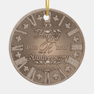 Jedes Jahr Kupfer Look Anniversary Ornament