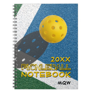Jedes Jahr Monogramm PICKLEBALL Notizblock