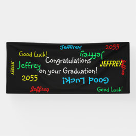 JEDES JAHR, Name der Multi Color FUN Graduierungsp Banner