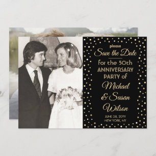 JEDES Jubiläum 2 Foto Elegantes Schwarz und Gold Save The Date