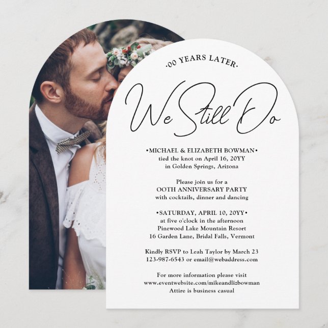 JEDES Jubiläum Party, das wir noch immer angehefte Einladung (Vorne/Hinten)