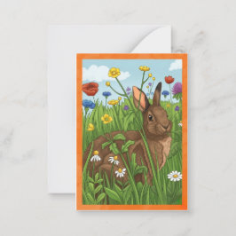Jedes Kaninchen liebt Blumen Mitteilungskarte