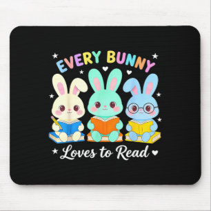 Jedes Kaninchen liebt es, Bücher zu lesen, Bücherl Mousepad