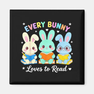 Jedes Kaninchen liebt es, Bücherliebhaber Buchwurm Magnet