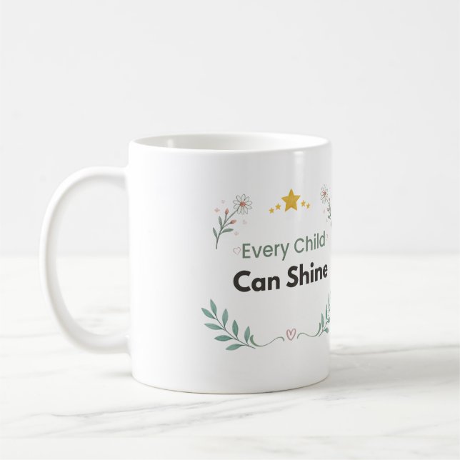 Jedes Kind kann strahlen Lehrer Blumen  Kaffeetasse (Links)