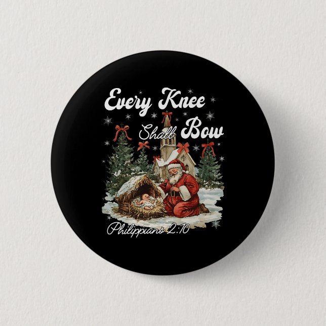 Jedes Knie Shuhen Christlichen Weihnachten Button (Vorderseite)