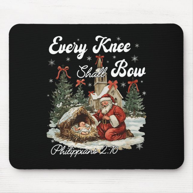 Jedes Knie Shuhen Christlichen Weihnachten Mousepad (Vorne)