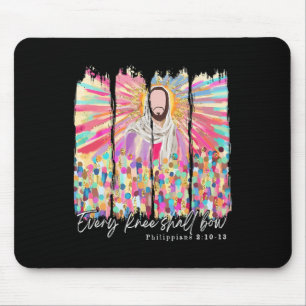 Jedes Knie soll sich beugen Christlich Jesus Bibel Mousepad