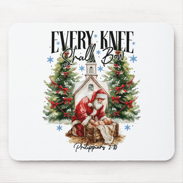 Jedes Knie soll sich beugen Weihnachtskrippe Relig Mousepad (Vorne)
