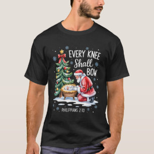Jedes Knie soll sich vor dem Weihnachtsmann Weihna T-Shirt
