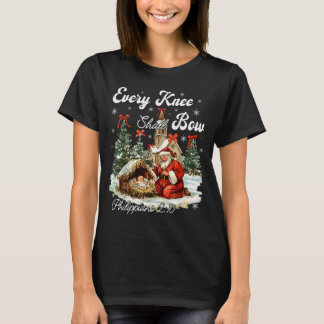 Jedes Knie soll sich vor Jesus verbeugen Weihnacht T-Shirt