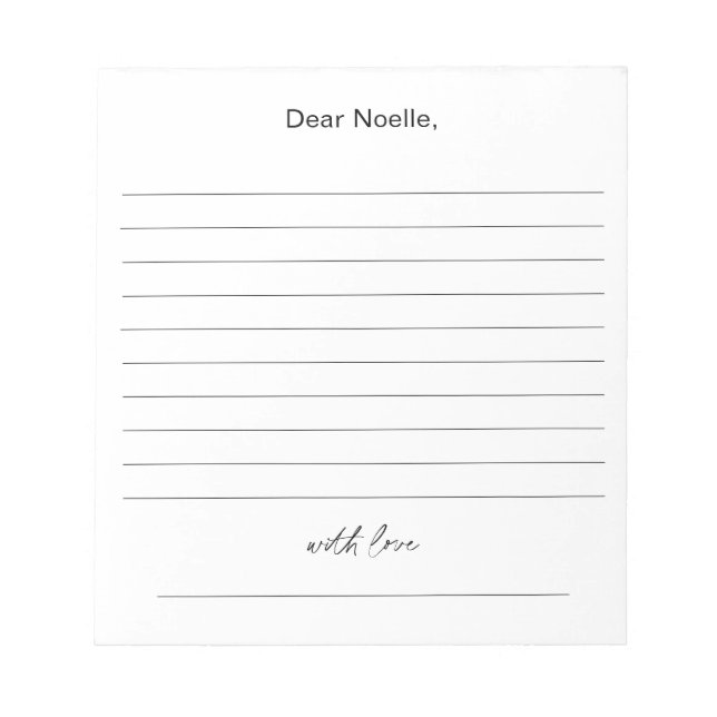 JEDES LEIGTE Time Kapsel Baby Shower Notepad Notizblock (Vorderseite)