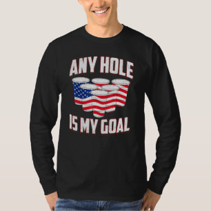 Jedes Loch ist mein Ziel amerikanische Flagge Bier T-Shirt