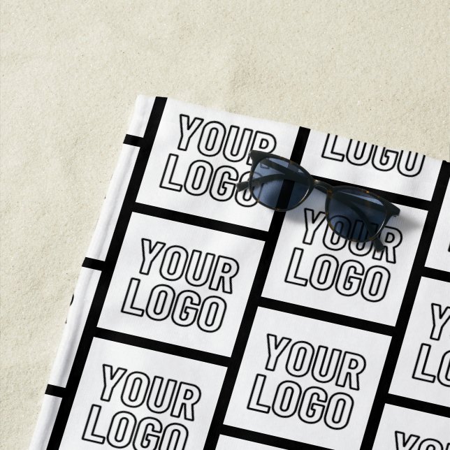 Jedes Logo oder jedes Bildwiederholmuster Strandtuch (Beispiel)