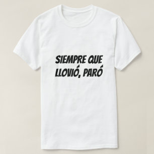 Jedes Mal, wenn es regnete, hörte es auf Spanisch  T-Shirt