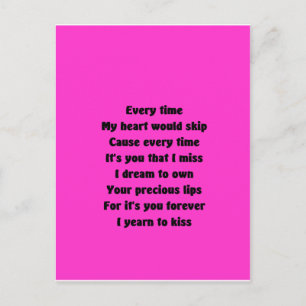 Jedes Mal, wenn mein Herz überspringen würde Postkarte