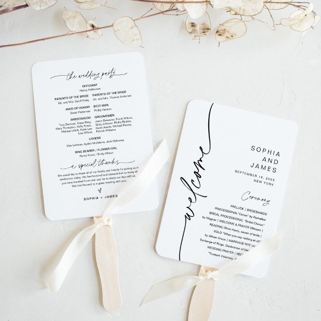 JEDES Minimalistische Hochzeitsprogramm (Set von 1 Fächer (Von Creator hochgeladen)