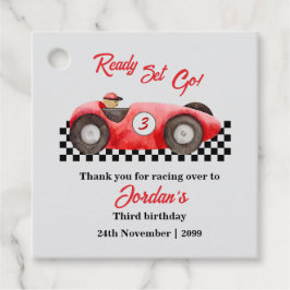 Jedes Set eines Roten Rennwagens im Geburtstag geh Geschenkanhänger