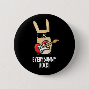 Jedes sonnige Rock Funny Animal Rabbit Puff Dark B Button