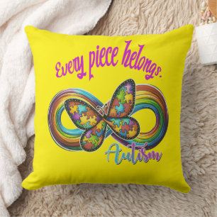 "Jedes Stück gehört - Autismus Puzzle Pillow" Kissen