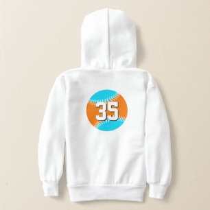 JEDES Team Trikot mit Rückennummer Softball Baseba Hoodie
