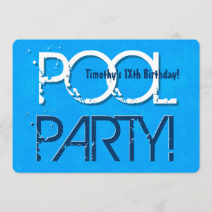 Jedes Teen Birthday Pool Party Save the Date P03Z