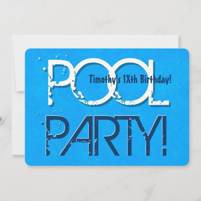 Jedes Teen Birthday Pool Party Save the Date P03Z (Vorderseite)