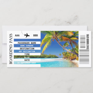 JEDES Ziel DIY Foto Boarding passieren Reise Einladung