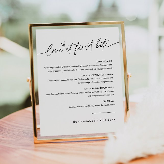 JEDLEIGE Liebe zum ersten Bite Dessert Sign Poster (Von Creator hochgeladen)