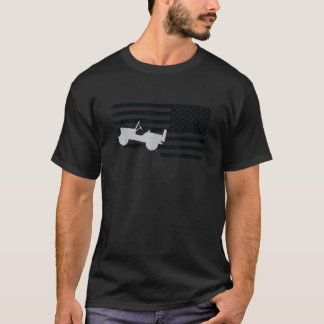 Jeep Flag Black  T-Shirt