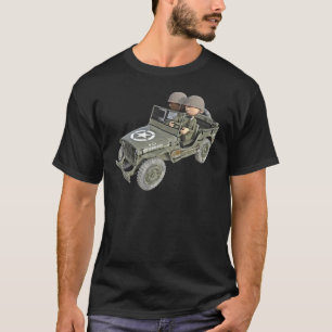 Jeep mit 2 Cartoonsoldaten T-Shirt