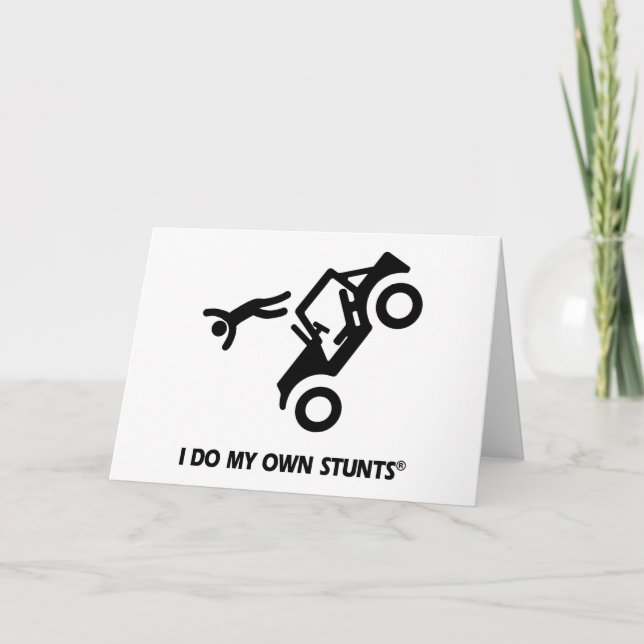 Jeep My Own Stunts Feiertagskarte (Vorderseite)