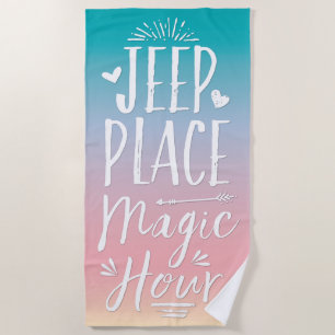 Jeep-Platz-magisches Stunden-Badetuch Strandtuch