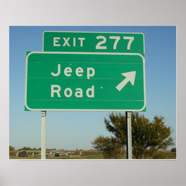 Jeep Road Sign Poster (Vorne)