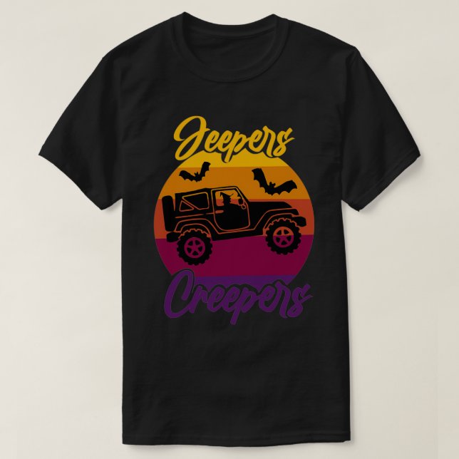 Jeepers-Strampler mit einem 4X4-Flying Past Moon H T-Shirt (Design vorne)