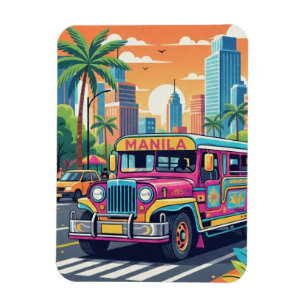 Jeepney in Manila Philippinen Reise Magnet