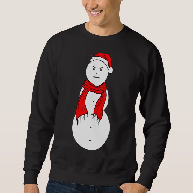 Jeezy Snowman Mad Snowman Weihnachten Sweatshirt (Vorderseite)