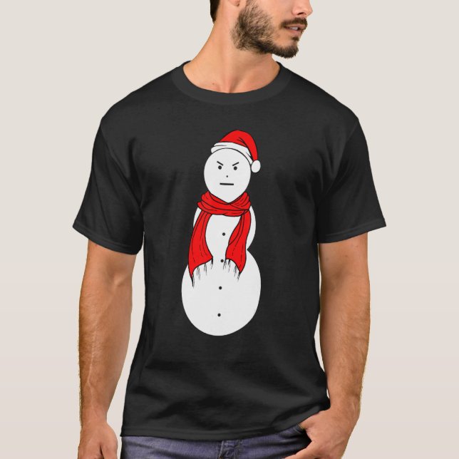 Jeezy Snowman Mad Snowman Weihnachten T-Shirt (Vorderseite)