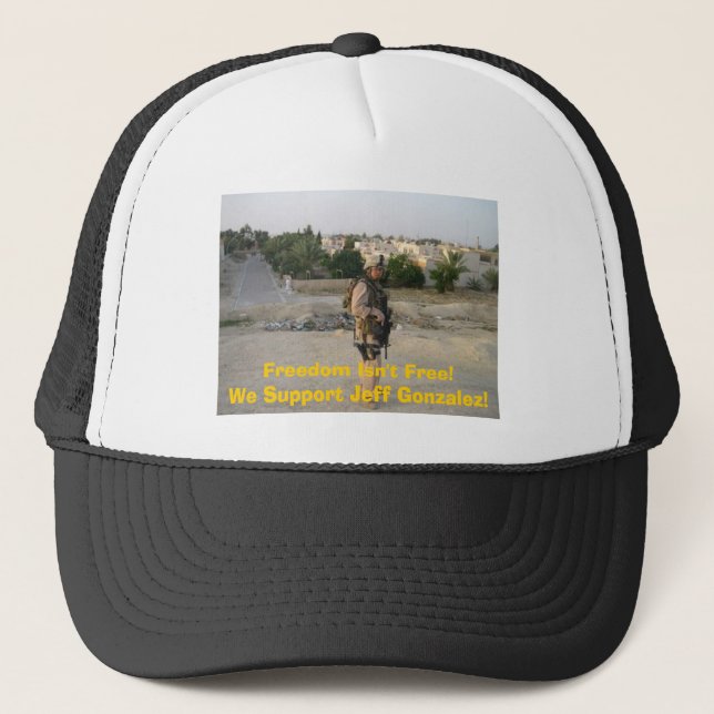 jeff4, Freiheit ist nicht frei! Wir stützen Jeff Truckerkappe (Vorderseite)