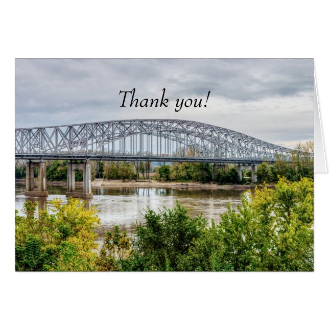Jeff City Bridge Danke Karte (Vorderseite (Horizontal))