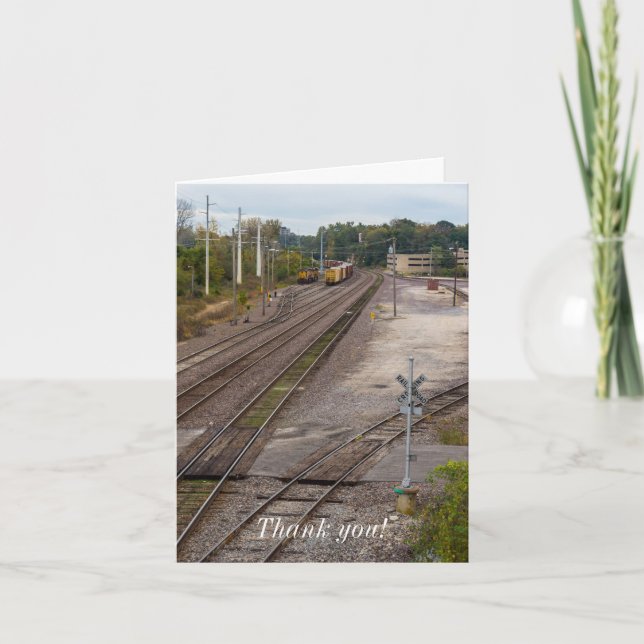 Jeff City Railroad Tracks Vielen Dank Dankeskarte (Vorderseite)
