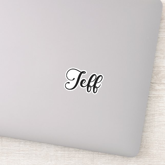 Jeff Name - Handgeschriebene Kalligrafie Aufkleber (Detail)