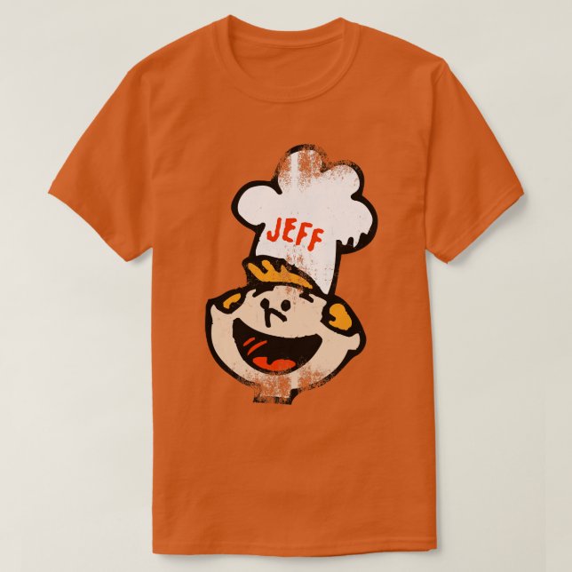 Jeff Retro Burger Koch Mascot T-Shirt (Design vorne)